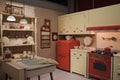 lofiori kitchen, with vintage appliances and simple accessories