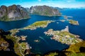Lofoten is an archipelago in the county of Nordland, Norway. Royalty Free Stock Photo