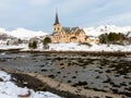 Lofoten Cathedral in winter, Norway Royalty Free Stock Photo