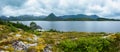 Lofoten fjord summer overcast view