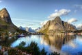 Norway, Lofoten Islands, Coast Landscape Mountains Fjords Royalty Free Stock Photo