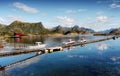 Norway, Lofoten Islands, Coast Landscape Mountains Fjords Royalty Free Stock Photo