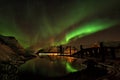 Lofoten Islands Northern Lights Aurora Borealis Norway Royalty Free Stock Photo