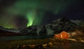 Lofoten Islands Northern Lights - Aurora Borealis Norway Royalty Free Stock Photo