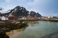 Norway. Fishing. Travel. Classic norwegian scandinavian mountain landscape view with mountains, fjord, lake with