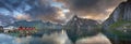 Lofoten Islands Panorama. Royalty Free Stock Photo