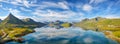 Lofoten summer landscape panorama Royalty Free Stock Photo