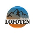 LOFOTEN nORWAY Vector illustration logo. Design for postcards, t-shirts, banners, greeting card, event, flyer, label