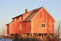 Lofoten's old farm at sunset Royalty Free Stock Photo