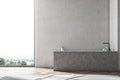 Loft bathroom interior, marble tub Royalty Free Stock Photo