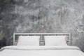 Loft bedroom with gray cement wall Royalty Free Stock Photo