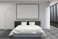 Loft bedroom interior, shades, poster Royalty Free Stock Photo