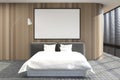 Loft bedroom interior, shades, poster, wood Royalty Free Stock Photo