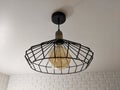 Loft ceiling light pendant with Edison lamp Royalty Free Stock Photo