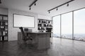 Loft CEO office with city view, corner Royalty Free Stock Photo