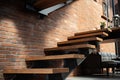 Loft elegance Stairs ascend in a stylish, modern apartment space