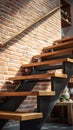 Loft elegance Stairs ascend in a stylish, modern apartment space