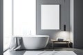 Loft gray bathroom interior, poster Royalty Free Stock Photo