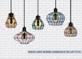 Loft iron cage pendant lights with Edison bulb