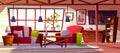 Loft lounge room interior vector illustration Royalty Free Stock Photo