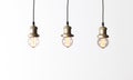 Loft pendant lamps with edison light bulbs. Royalty Free Stock Photo