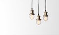 Loft pendant lamps with edison light bulbs. Royalty Free Stock Photo