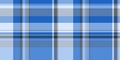 Loft plaid vector tartan, outfit background fabric seamless. Garment textile check pattern texture in blue and light colors Royalty Free Stock Photo