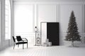 Loft style downtown apartment with Christmas tree