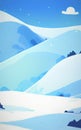 Lofty mountains, firs, and snow - abstract digital art