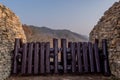 Log blockade at fortress gate