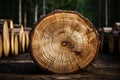 Log brilliance a large circular piece, symbolizing the essence of wood