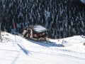 A log cabin in the Alps Royalty Free Stock Photo