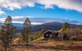 Log cabin in autumn Royalty Free Stock Photo