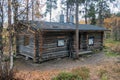 Log Cabin in in Deep Taiga Forest Royalty Free Stock Photo