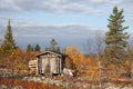 Log Cabin in Deep Taiga Forest Royalty Free Stock Photo