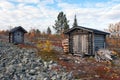 Log Cabin in Deep Taiga Forest Royalty Free Stock Photo