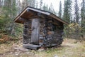 Log Cabin in Deep Taiga Forest Royalty Free Stock Photo