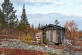 Log Cabin in Deep Taiga Forest Royalty Free Stock Photo