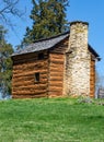 Log Cabin on the Grounds of Booker T. Washington National Monument Royalty Free Stock Photo