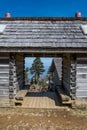 Through the Log Cabin on Mt LeConte Royalty Free Stock Photo