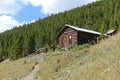 Log cabin in old mining town Royalty Free Stock Photo