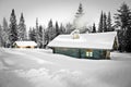 Log cabin in snow Royalty Free Stock Photo