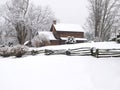 Log cabin in snow Royalty Free Stock Photo