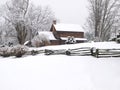 Log cabin in snow Royalty Free Stock Photo