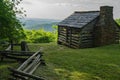 Log Cabin and Stack Rail Fence Overlooking the Valley