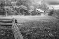 Log Cabin and Stormy Clouds on the Blue Ridge Parkway