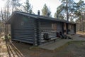 Log Cabin in in Taiga Forest