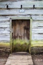 Log Cabin Wall and Door Royalty Free Stock Photo