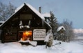 Log Cabin in the wilds. Alaska, USA Royalty Free Stock Photo