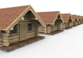 Log cabins array